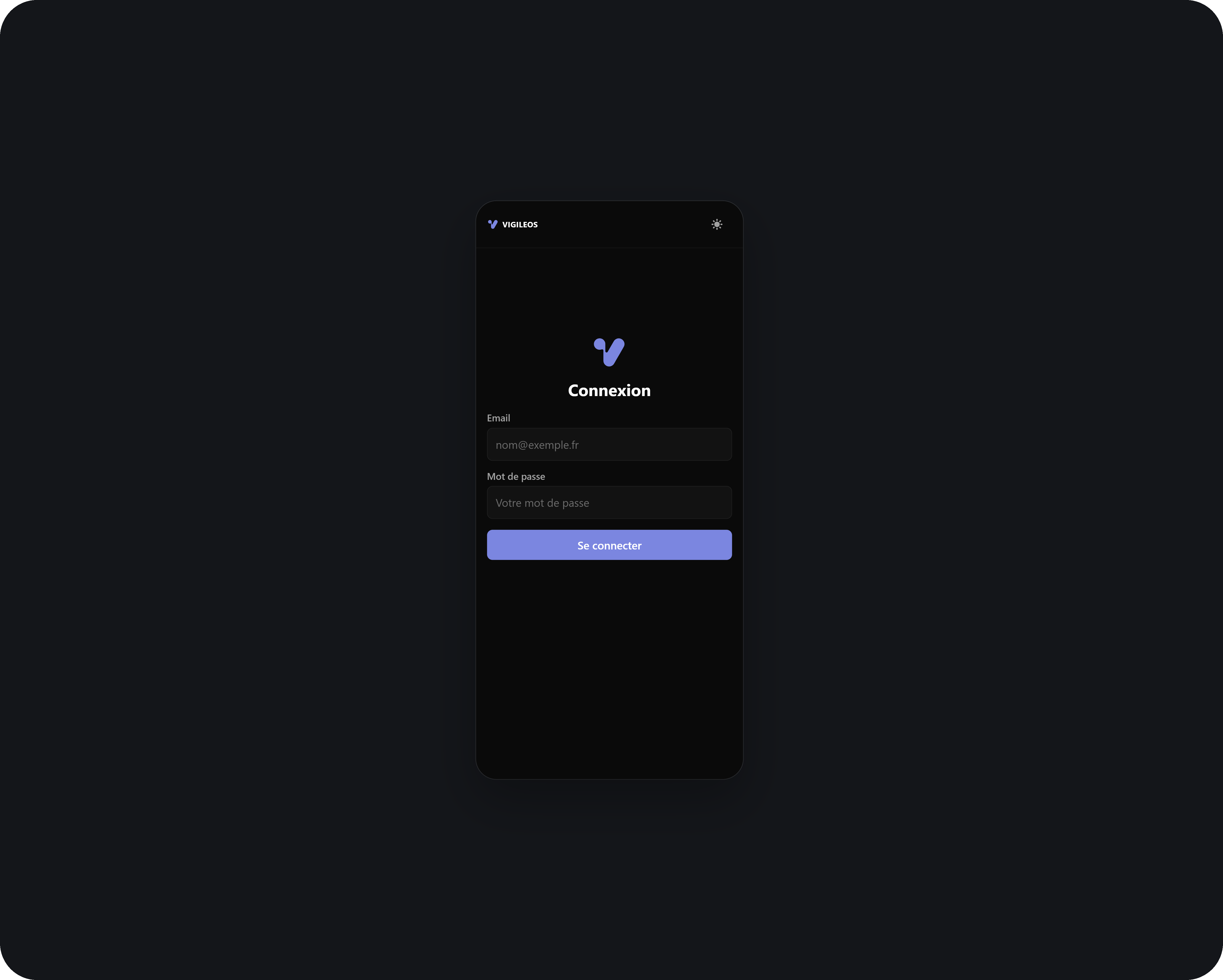 Page de connexion de l'agent