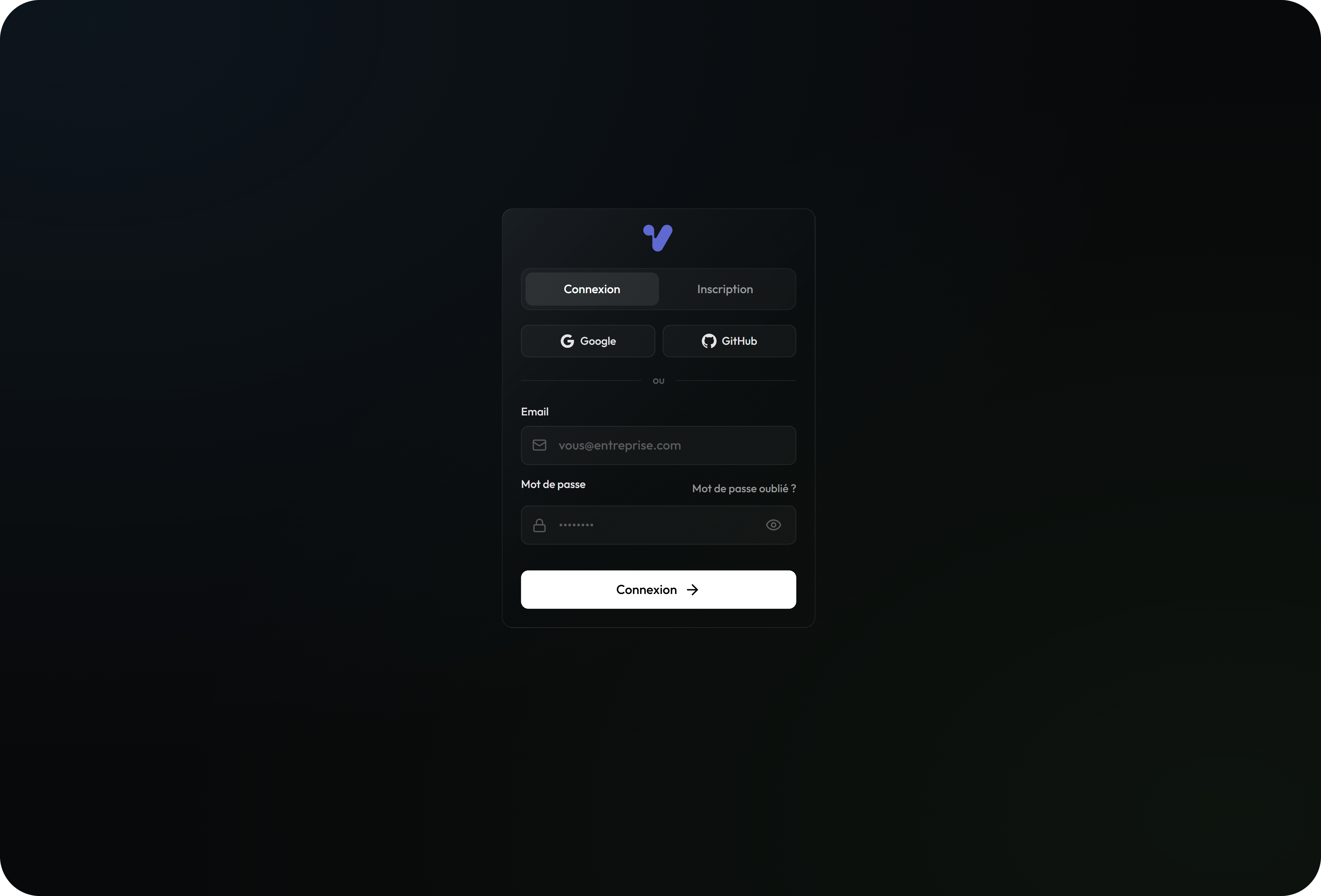 Page de connexion Vigileos